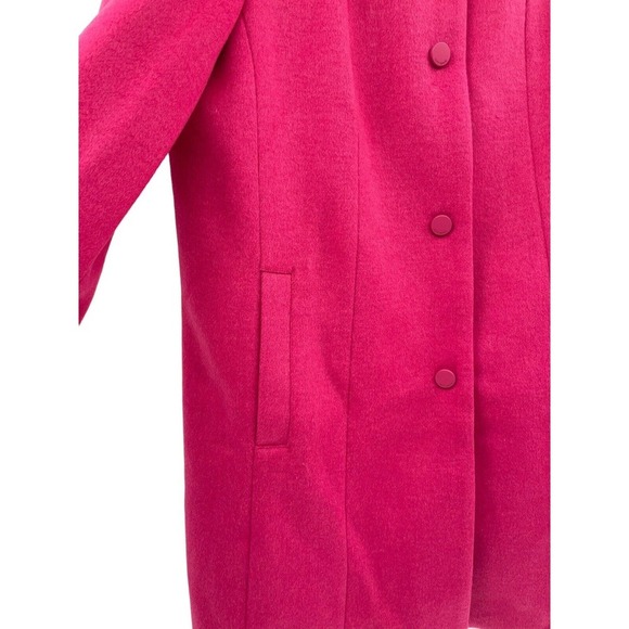 KATE SPADE Wool Blend Jacket M Stand Collar Changeable Buttons Coat Pink $348 - Picture 4 of 15